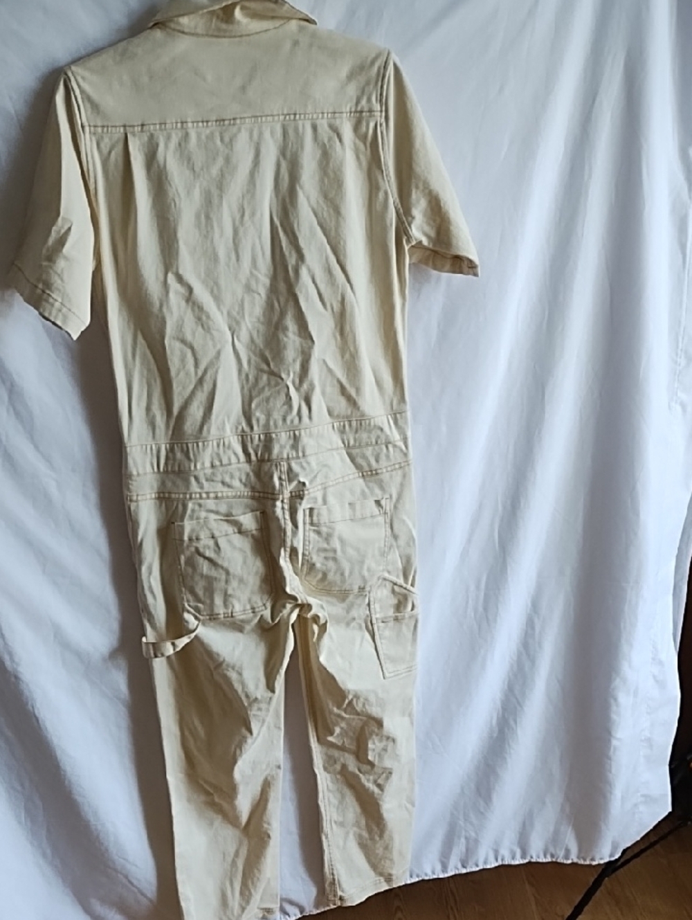 wild fang Cream Short-Sleeve Utility Jumpsuit Romper - Picture 7 of 7
